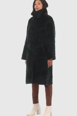 Reversible Merino Shearling Lamb Chevron Short Coat