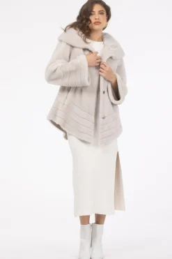 Reversible Merino Shearling Lamb Jacket, Hood