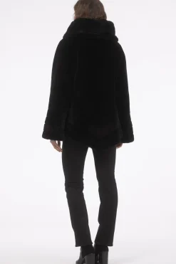 Reversible Merino Shearling Lamb Jacket, Hood