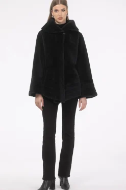 Reversible Merino Shearling Lamb Jacket, Hood