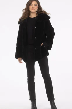 Reversible Merino Shearling Lamb Jacket, Hood