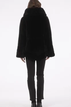 Reversible Merino Shearling Lamb Jacket, Hood