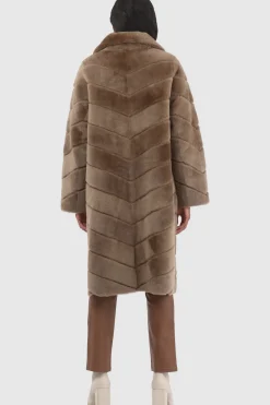 Reversible Merino Shearling Lamb Chevron Short Coat