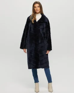 Reversible Merino Shearling Lamb Chevron Short Coat
