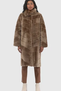 Reversible Merino Shearling Lamb Chevron Short Coat
