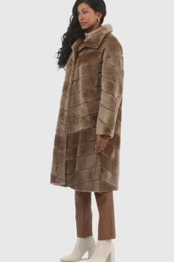 Reversible Merino Shearling Lamb Chevron Short Coat