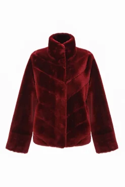 Reversible Merino Shearling Lamb Chevron Jacket With Horizontal Bottom