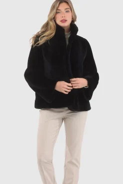 Reversible Merino Shearling Lamb Chevron Jacket With Horizontal Bottom