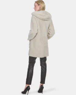 Reversible Merino Shearling Lamb Parka With Embellishment