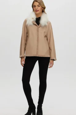 Reversible New Zealand Shearling Lamb Jacket With Select Mongolian Lamb Collar