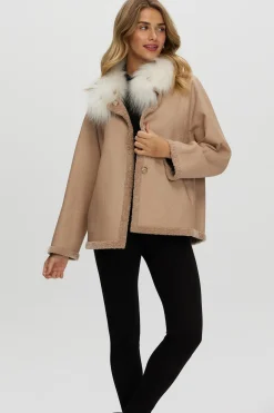 Reversible New Zealand Shearling Lamb Jacket With Select Mongolian Lamb Collar