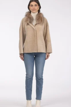 Reversible New Zealand Shearling Lamb Jacket With Select Mongolian Lamb Collar