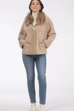 Reversible New Zealand Shearling Lamb Jacket With Select Mongolian Lamb Collar