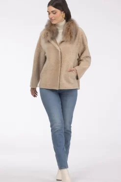 Reversible New Zealand Shearling Lamb Jacket With Select Mongolian Lamb Collar