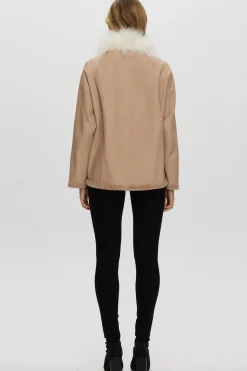 Reversible New Zealand Shearling Lamb Jacket With Select Mongolian Lamb Collar