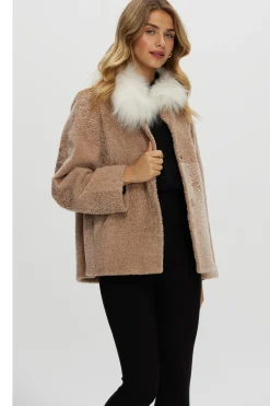 Reversible New Zealand Shearling Lamb Jacket With Select Mongolian Lamb Collar