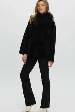 Reversible New Zealand Shearling Lamb Jacket With Select Mongolian Lamb Collar