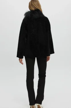 Reversible New Zealand Shearling Lamb Jacket With Select Mongolian Lamb Collar