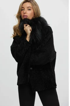 Reversible New Zealand Shearling Lamb Jacket With Select Mongolian Lamb Collar