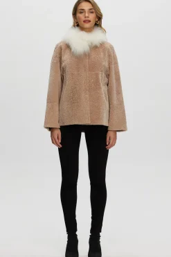 Reversible New Zealand Shearling Lamb Jacket With Select Mongolian Lamb Collar