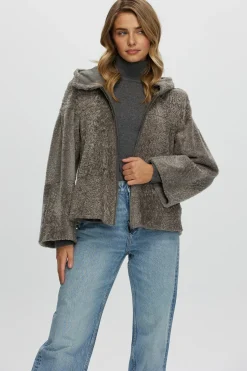 Reversible New Zealand Shearling Lamb Zip Parka