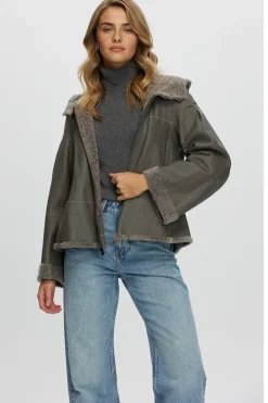 Reversible New Zealand Shearling Lamb Zip Parka