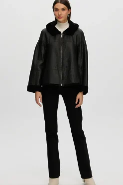 Reversible New Zealand Shearling Lamb Zip Parka