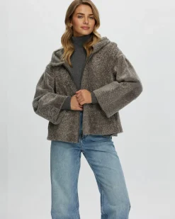 Reversible New Zealand Shearling Lamb Zip Parka