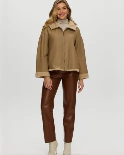 Reversible New Zealand Shearling Lamb Zip Parka