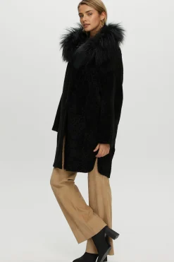 Reversible New Zealand Shearling Lamb Stroller With Select Mongolian Lamb Hood Trim