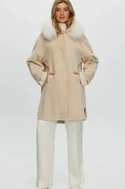 Reversible New Zealand Shearling Lamb Stroller With Select Mongolian Lamb Hood Trim