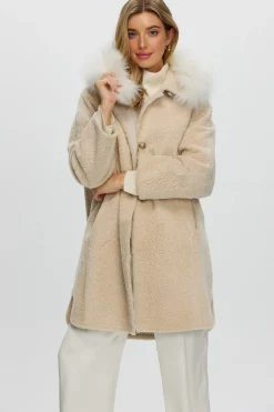 Reversible New Zealand Shearling Lamb Stroller With Select Mongolian Lamb Hood Trim