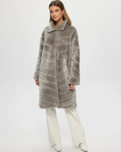 Reversible Select Shearling Lamb Chevron Short Coat