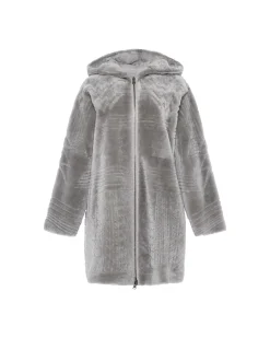 Reversible Select Shearling Lamb Parka With Grooved Pattern