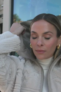 Reversible Select Shearling Lamb Parka With Grooved Pattern