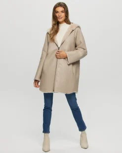 Reversible Select Shearling Lamb Parka With Grooved Pattern