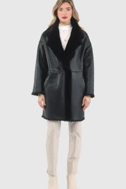 Reversible Select Shearling Lamb Jacket With Embroiderd Trim