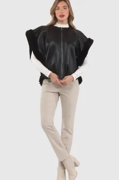 Reversible Select Shearling Lamb Collarless Jacket With Embroidered Trim