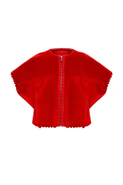 Reversible Select Shearling Lamb Collarless Jacket With Embroidered Trim