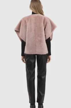 Reversible Select Shearling Lamb Collarless Jacket With Embroidered Trim