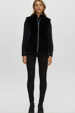 Reversible Select Shearling Lamb Vest With Loro Piana Cashmere & Wool Quilted Down Back