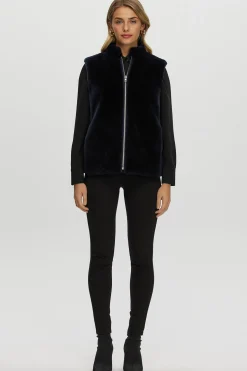 Reversible Select Shearling Lamb Vest With Loro Piana Cashmere & Wool Quilted Down Back