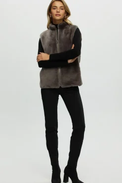 Reversible Select Shearling Lamb Vest With Loro Piana Cashmere & Wool Quilted Down Back