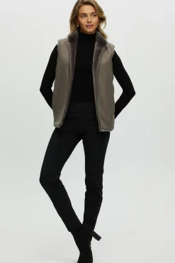 Reversible Select Shearling Lamb Vest With Loro Piana Cashmere & Wool Quilted Down Back