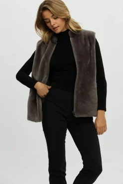 Reversible Select Shearling Lamb Vest With Loro Piana Cashmere & Wool Quilted Down Back