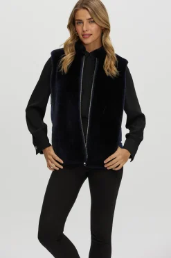 Reversible Select Shearling Lamb Vest With Loro Piana Cashmere & Wool Quilted Down Back