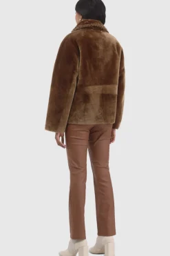 Reversible Select Shearling Lamb Jacket With Embroidered Trim