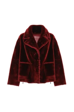 Reversible Select Shearling Lamb Jacket With Embroidered Trim