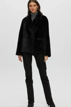 Reversible Select Shearling Lamb Jacket With Embroidered Trim