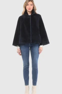 Reversible Select Shearling Jacket With Embroiderd Trim